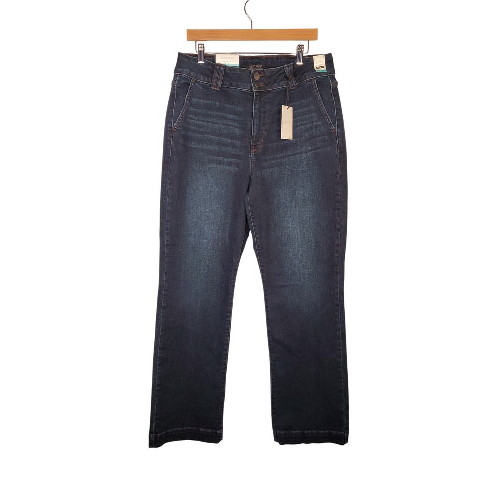 Judy Blue High Waist Trouser Wide Leg Denim Jeans 33" Inseam JB82678 Size 16 W